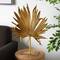 26" Gold Leaf Textured Metallic Palm Sculpture with Stand